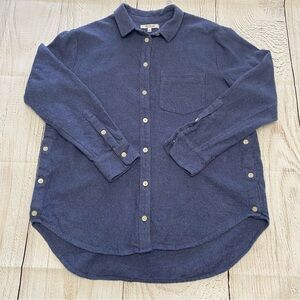 Madewell Navy Casual Flannel Button-Down Shirt Small